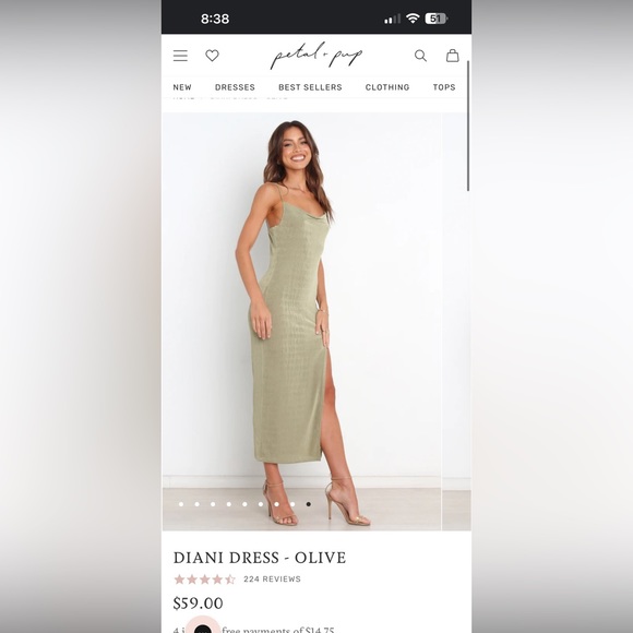 Petal & Pup Dresses Petalpup Diani Dress With Cowl Neck And Split